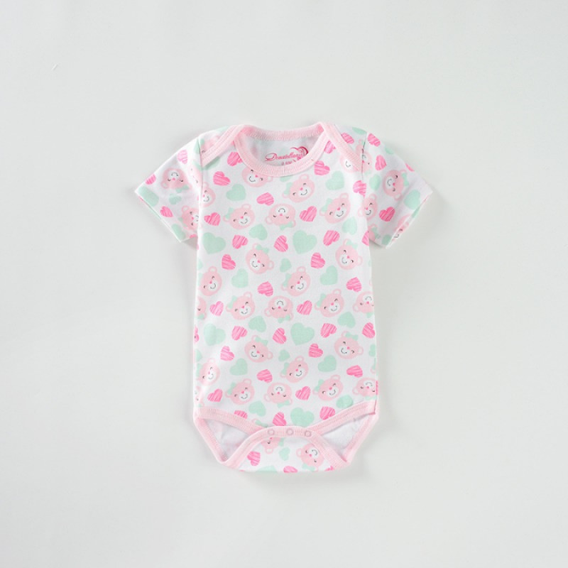6M Short sleeve Baby Girl Cotton onesie romper bodysuit Soft Breathable Five Beautiful Designs